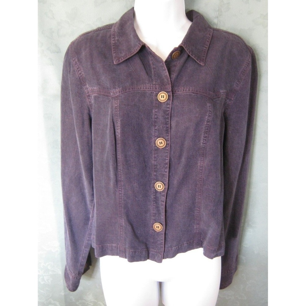 VTG 90's Carol Anderson California Shirt Size Small Tencel Dark Purple Overdye